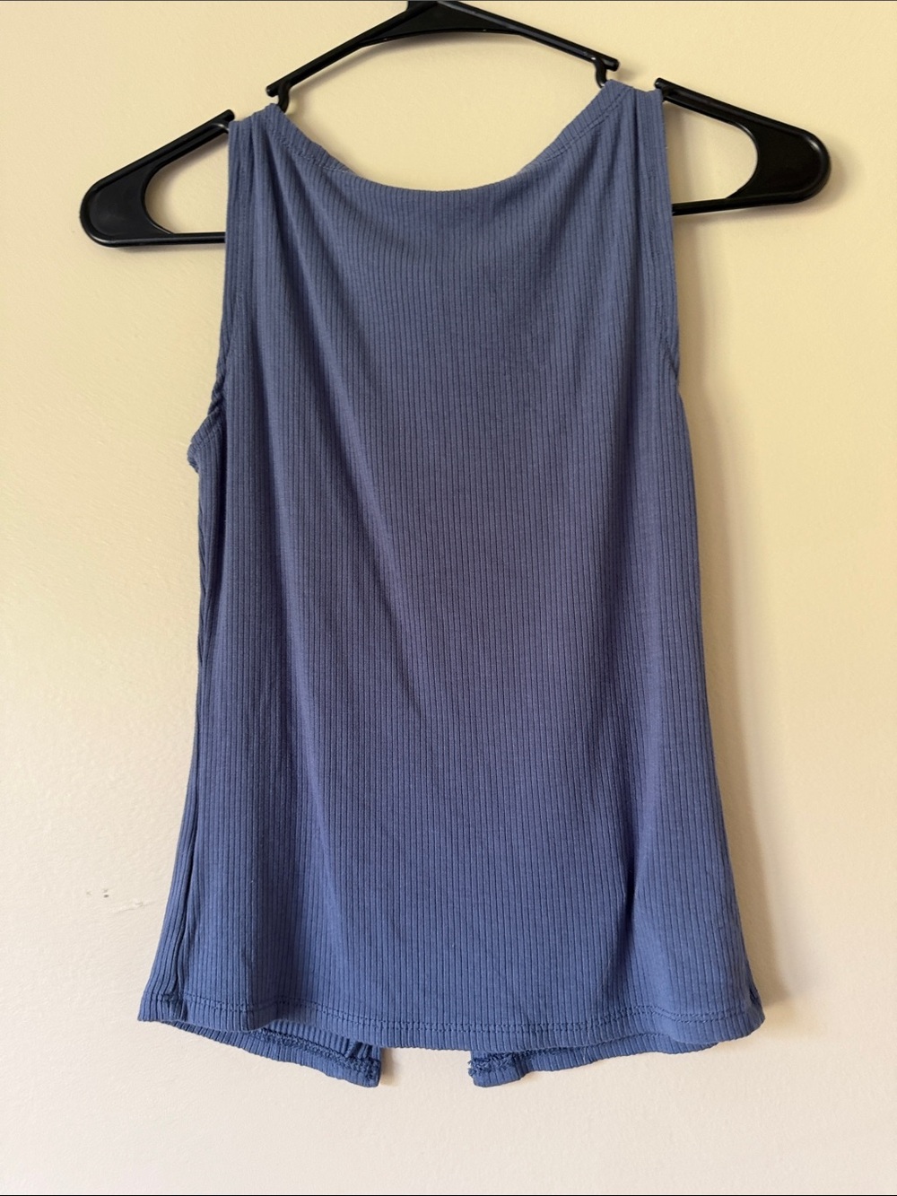 Pink Rose Cream Ribbed V-Neck Tank - Picture 3 of 3